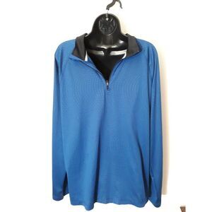 Reebok quarter zip blue pullover shirt